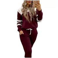 Imagem da promoção Conjunto Moletom Feminino Inverno Frio Malha Crepe com Capuz Blusa + Calça Preto Azul e Marsala ---