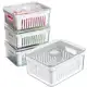Kit 4 Organizadores Geladeira Acrílico Com Tampa Cesto Drenagem Clear Fresh 2,2L - Ou em oferta