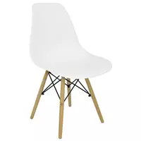 Imagem da promoção Cadeira Charles Eames Eiffel Wood Design Branca Branco - Magazine Roma