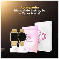 Imagem da promoção kit 2 relogios digitais feminino quadrado e redondo Dourado led silicone casual - Orizom