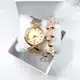 Kit caixa relógio rose Gold fino redondo x strass e pulseira feminina delicada - Filó Moda em oferta