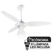 Imagem da promoção Ventilador de Teto Ventisol Wind Light Branco 3 Pás, Cv3, 01 Lâmpada Led Inclusa