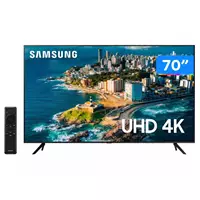 Imagem da promoção Smart TV 70” UHD 4K LED Samsung 70CU7700 - Wi-Fi Bluetooth Alexa 3 HDMI