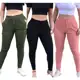 Kit 3 Calças Feminina Jogger Slim Elastano Cintura Alta em oferta
