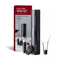 Imagem da promoção Kit Abridor de Vinho Elétrico Automático + Cortador + Tampa A Vacuo + Aerador - N.variedades