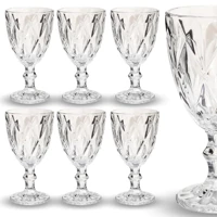 Imagem da promoção Jogo 6 Taça Diamante Copo Vidro Transparente Bico De Jaca 330ml
