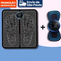 Imagem da promoção Kit Mini Massageador Elétrico Portátil Recarregável Alívio Dor Muscular Adesivo Massagem Corpo Ombro