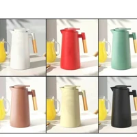 Imagem da promoção Garrafa Térmica Com Termômetro Digital 1L Madeira Chá Café Diversas Cores