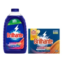 Imagem da promoção Kit Sabão Líquido Lava Roupas Brilhante Limpeza - Total 3L + Sabão em Pó Original 1,6kg