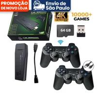 Imagem da promoção Video Game Stick 10 mil Jogos Retrô Antigo 4K Controle Sem Fio