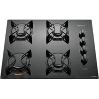 Imagem da promoção Cooktop 4 Bocas Preto com Mesa de Vidro Atlas U Top Bivolt