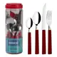 Faqueiro Riviera Em Aço Inox Vermelho 24 Pcs Brinox 6025/752 em oferta