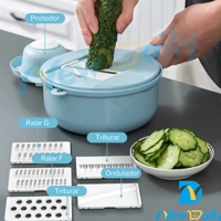 Imagem da promoção Mandoline Slicer Cortador Multifuncional Fatiador De Legumes 12 Em 1 Fruta Ralador Cozinha Descascad