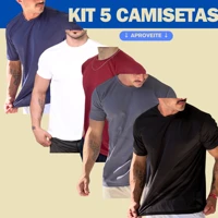 Imagem da promoção Kit 5 Camisetas Dry Masculina Casual - Treino - Academia - Esportiva - Exercícios - Corrida