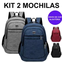 Imagem da promoção Kit 2 Mochilas Bolsa Mala Reforçada Notebook Impermeável