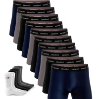 Imagem da promoção Kit 10 Cuecas Sandrini Boxer Algodão Box Atacado Masculina Adulto + 3 Pares de Meias Promoção