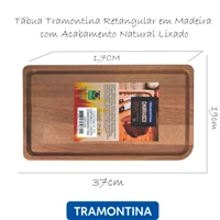 Imagem da promoção Tábua de carne Tramontina em Madeira com Acabamento Natural Lixado 37x19cm