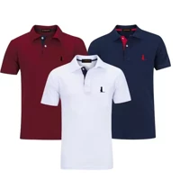 Imagem da promoção Kit 3 Camisas Polo Original Blusa Camiseta Bordado Marca Top - Surikate