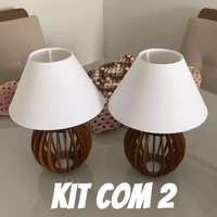 Imagem da promoção Kit 2 unidades Abajur La Finesse Cupula Branco - Luminária Para Decoração Quarto e Sala