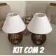 Kit 2 unidades Abajur La Finesse Cupula Branco - Luminária Para Decoração Quarto e Sala em oferta