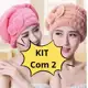 KIT COM 2 Touca Pós Banho Micro fibra Secagem Rápida Com Laço De Borboleta Coisas Diferentes para Ca em oferta