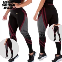 Imagem da promoção Calça Legging Mescla Sublimada Cós Alto 0% Transparente Cintura Alta Fitness