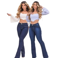 Imagem da promoção Kit 2 Calça Flare Jeans Premium Empina Bumbum Com Elastano Boca De Sino