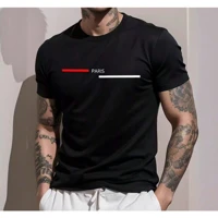 Imagem da promoção Camiseta masculina com estampada listras horizontais e 100% algodão fio 30.1