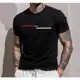 Camiseta masculina com estampada listras horizontais e 100% algodão fio 30.1 em oferta