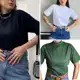 Kit 3 Tshirts Camiseta Básica Lisa Feminina Manga 3/4 gola alta em oferta