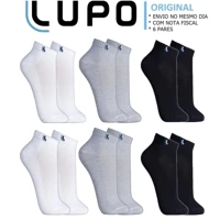 Imagem da promoção Kit 6 Pares Meias Lupo Soquete Cano Curto Baixo Algodão Meia Masculino Feminina Original