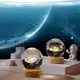 Luminária Bola de Cristal, Mesa Sistema Solar Saturno Lua Galáxia LED Base Madeira Enfeite Decorativ em oferta