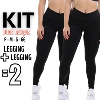 Imagem da promoção Kit C/ 02 Calça Legging Cintura Alta Leg Suplex Grossa Levanta Bumbum Zero Transparência