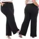 Calça Pantalona Plus Size Feminina Elástico Na Cintura Com Bolso Cintura Alta Tecido Duna em oferta