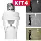 Kit 4 de Soquete Bocal E27 Bivolt Com Sensor De Presença Movimento 360º em oferta