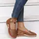 Mulheres Verão Cunhas Sandálias Ortopédicas Sapatos De Escritório Mulher Escavar Deslizar Sobre Casu em oferta