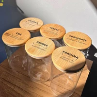 Imagem da promoção Pote Mantimentos 400 ml Alta Vedação Cozinha Organização Tampa de Bambu Personalizada