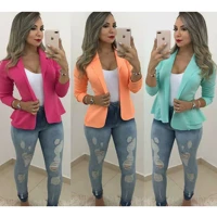 Imagem da promoção Blazer Feminino em Neoprene Casaco curto Varias Cores com babado Terninho Social aberto