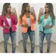 Blazer Feminino em Neoprene Casaco curto Varias Cores com babado Terninho Social aberto em oferta