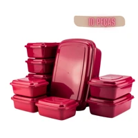 Imagem da promoção Conjunto De Potes Vasilha Com Tampa Plastica Para Alimentos Cozinha 10 Potes