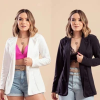 Imagem da promoção Blazer Feminino Alongado 2024 | Elegância Atemporal estilo com Casaquinho Maxi Longo