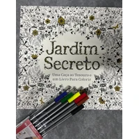 Imagem da promoção Caderno de pintura Jardim secreto + canetinhas estilo stabilo