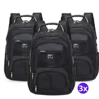 Imagem da promoção Kit 3 Mochilas Mala Reforçada Notebook Impermeável Escolar Trabalho Resistente