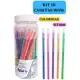 Kit 10 Canetas Esferográficas Wow 0.7mm Coloridas Branco Escolar Escritório Leo&Leo em oferta