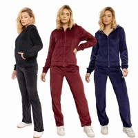 Imagem da promoção Conjunto Feminino De Veludo Plush Blusa e Calca HZ-CON-001