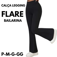 Imagem da promoção Calça Legging Flare Bailarina Suplex Cintura Alta Modela Bumbum Feminina Envio Imediato