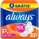 Absorvente Always Super Proteção Suave - 32 unidades em oferta