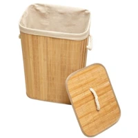Imagem da promoção Cesto de Roupas de Bambu Retangular Com Tampa e Alças - Clink