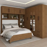Imagem da promoção Guarda-Roupa Casal Modulado com Cama Paradise 10 Portas com Espelho 6 Gavetas