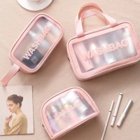 Imagem da promoção KIT 3 Necessaire Bolsa Portátil Transparente Para Viagem Cosméticos Produtos De Higiene Pessoal-Q3